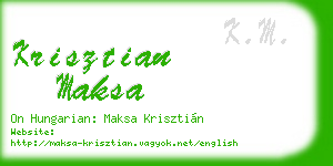 krisztian maksa business card